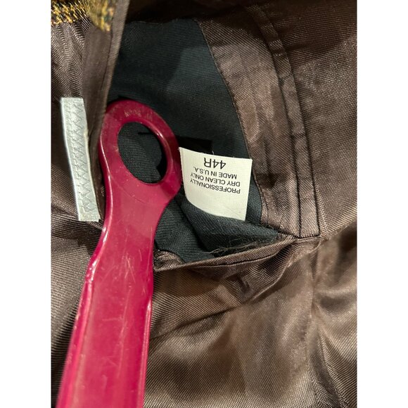 Christian Brooks 44R Men's Blazer Brown Houndstooth Sport Coat Made In The USA, - Picture 6 of 16